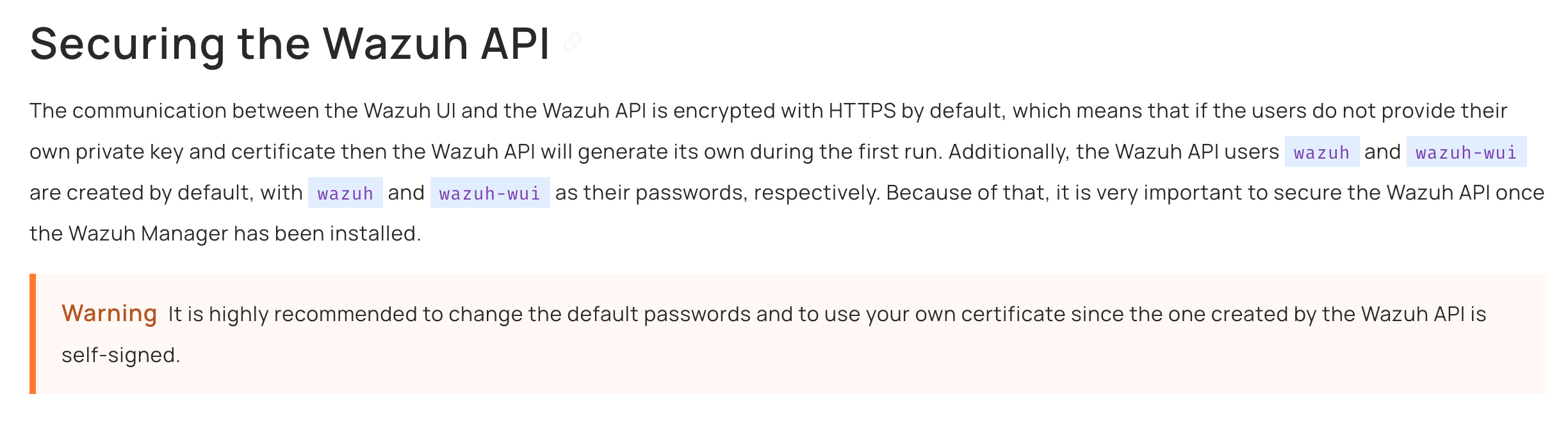 Wazuh API Default Username and Password Issue